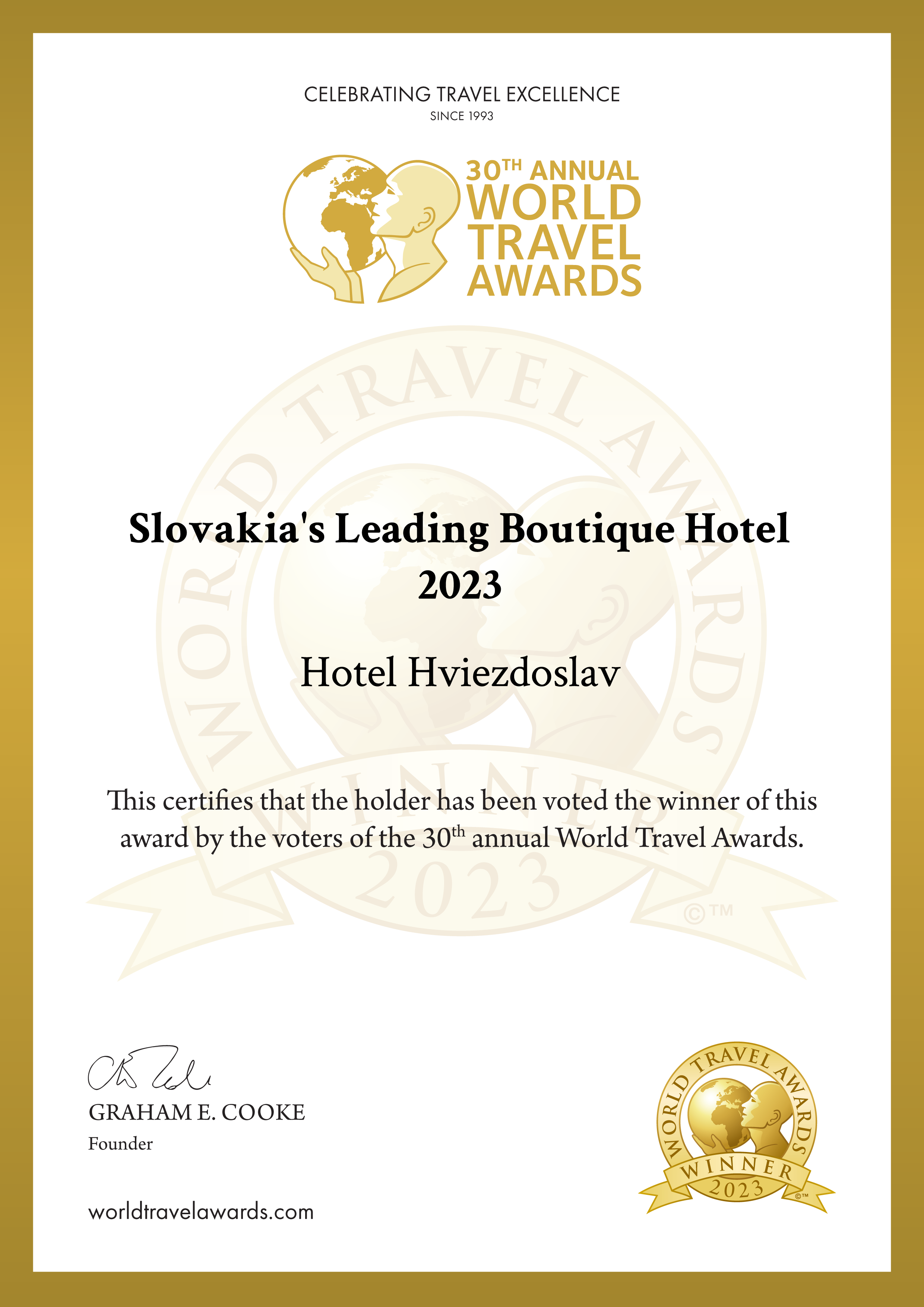 Slovakias leading boutique hotel award